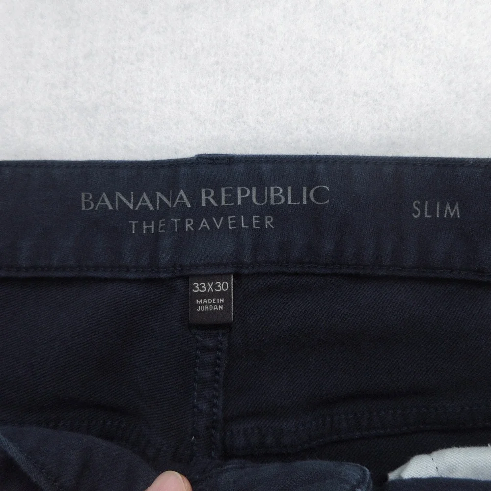 Banana Republic Men's Jeans 33x28 Slim Traveler Navy Stretch